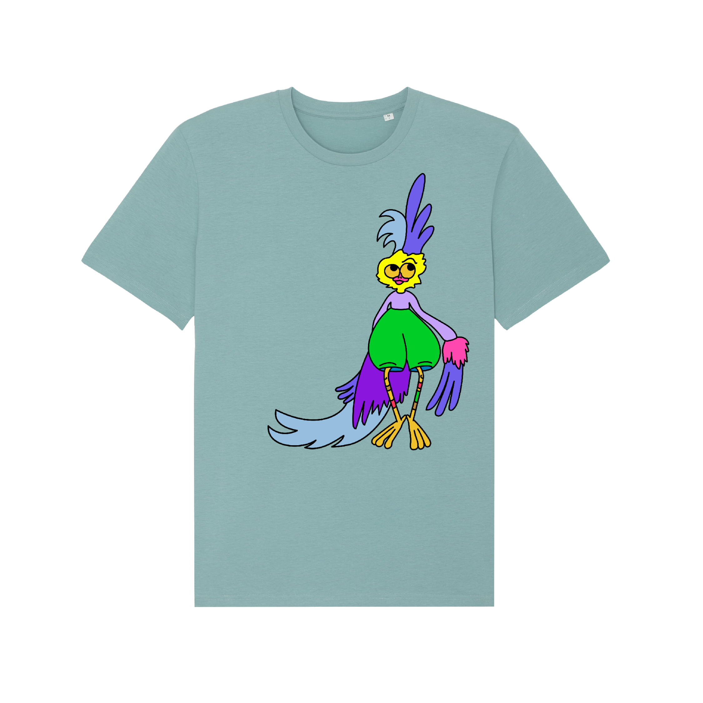 product image of illustrated t-shirt with colorful bird print _sarah_haug